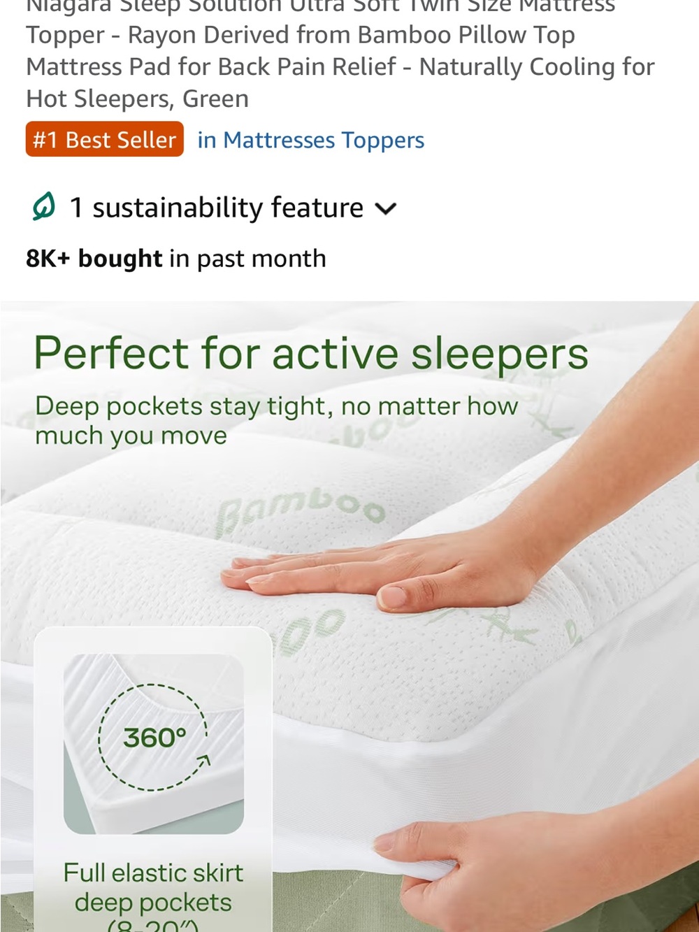 Ultra-Soft Mattress Topper - Green twin xl